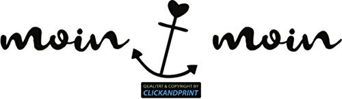 CLICKANDPRINT Aufkleber » Moin Moin, 10x2,3cm, Schwarz • Dekoaufkleber/Autoaufkleber/Sticker/Decal/Vinyl