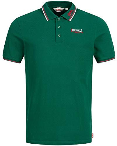 Lonsdale Men's Lion Polo Shirt, Bottle Green, L