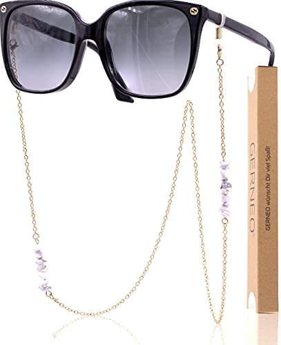 GERNEO® - DAS ORIGINAL - Premium Brillenband & Brillenkette (Gold/Weiß)