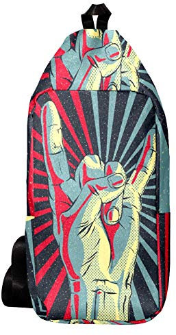 EZIOLY Pop Art Handgesten-Schulter-Rucksack, Schultertasche, Umhängetasche, Reise, Wandern, Tagesrucksack für Männer und Frauen