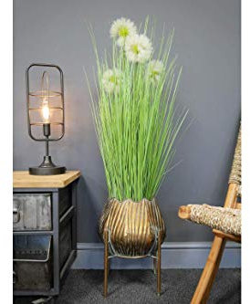 Annibells Large Vintage Style Gold Metal House Plant Flower Pot with Legs (L)