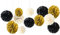 NICROLANDEE Schwarzgold Partydekorationen - 12 PCS Schwarzgold Weiß Seidenpapier Pom Poms für Hochzeit, Geburtstag, Babyparty, Brautdusche, Abschlussball, Silvester Deko 2025