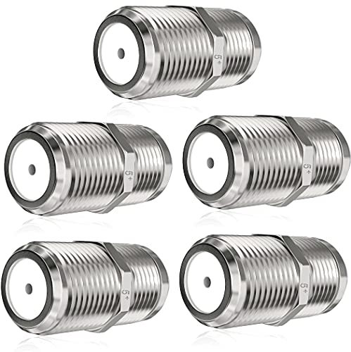 5 Plus Group 5 PCS Micro F Type Connector Satellite Cable Female to Female Coupler Joiner Gender Changer