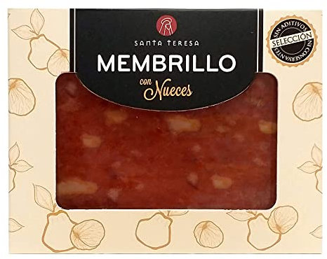 Santa Teresa - Dulce De Membrillo Con Nueces Artesano Elaborado Solo Con Fruta Fresca. Sin Conservantes Ni Aditivos Artificiales. Carne De Membrillo Totalmente Natural. Formato De 310 Gr.