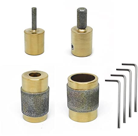 Jarshtime 4PCS Diamond Stained Glass Grinder Bits, 1/8+1/4+3/4+1 Inch, Diamond Material, Suitable for Glastar, Gryphon, Grinder