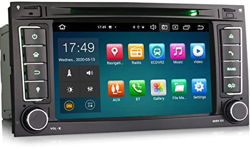 Erisin Android 10.0 Car Stereo Bluetooth Sat Nav Head Unit For VW Multivan MK5 T5 Transporter Touareg Support Android Auto Wireless CarPlay DAB+ Wifi DVR GPS USB SWC TPMS DVD Mirror Link Split-screen