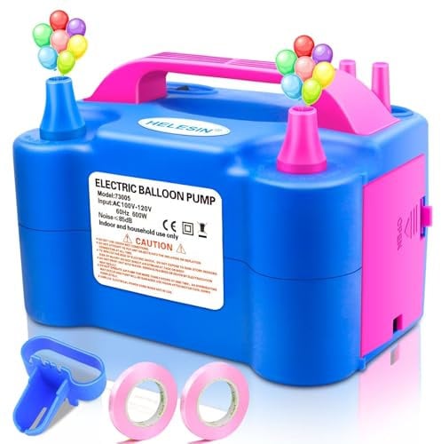 Gonfia Palloncini Elettrico, Pompa per Palloncini Elettrica con 2 Nastri per Palloncini, Macchina Gonfia Palloncini a 2 Modalità di Gonfiaggio, Gonfiatore per Palloncini per Compleanno (Blua)