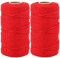 G2PLUS Rot Bäcker Bindfäden, 2x100M Baumwolle Schnur, 2MM Bastelschnur Dekokordel Schnur Perfekt für DIY Kunstgewerbe Gartenarbeit