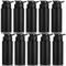 LYDTICK 10 Pack Water Bottles Bulk, 20oz Sports Aluminum Water Bottle with Snap Lids Metal Reusable Leak proof Personalized Bottle for Travel Camping Gym Hiking Fishing(Black)