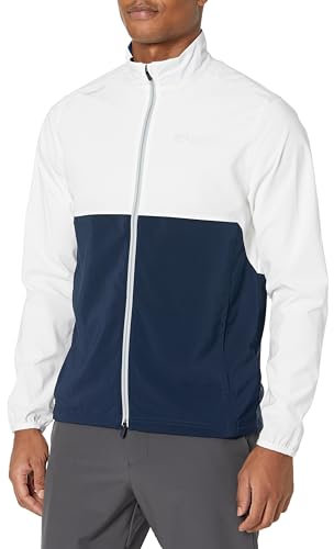 Puma Golf NA Monterey Veste coupe-vent pour homme, Blazer blanc brillant bleu marine, Medium