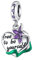 NINGAN Pendente di Iris Viola Cuore Ciondolo per bracciale in argento 925 Collana Bracciale da donna compatibile