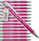 #teamludorf 50x Kugelschreiber mit Gravur - Hochwertige Metallkugelschreiber mit 3 Zierringen - Personalisierter Kugelschreiber mit Gravur - Werbekugelschreiber - Stift mit Gravur - Pink UniLack