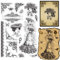 craspire Victoria Clear Stamps Victoria Corner Feathers Fans Butterfly Transparenter Silikonstempel Gummistempel Für Scrapbooking, Geburtstag, Fotoalbum, Thanksgiving-Kartenherstellung
