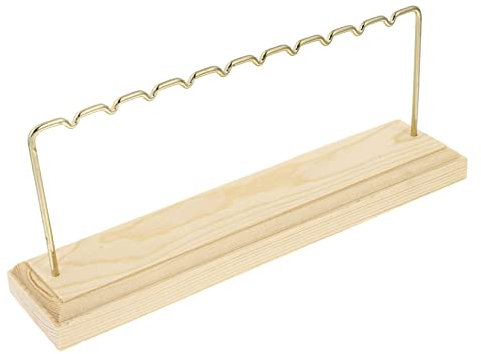 WOONEKY Présentoir À Boucles Oreilles Bois Minimaliste avec Support Métal Organisateur De Bijoux Élégant pour Décoration De Table Et Rangement De Bijoux