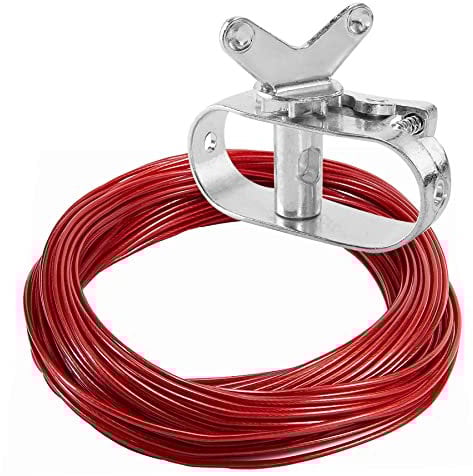 Pool Cover Cable and Winch - 100ft Pool Cover Cable and Aluminum Spring Loaded Ratchet for Securing Above Ground Swimming Pool Winter Covers, Swimming Pool Accessory