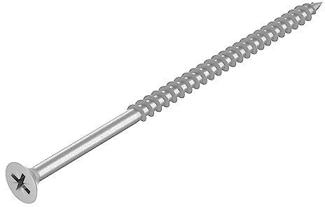 SECCARO Spanplattenschraube 6 x 120 mm, Edelstahl V2A VA A2, Holzschraube mit Teilgewinde, Kreuzschlitz/PZ, 50 Stück