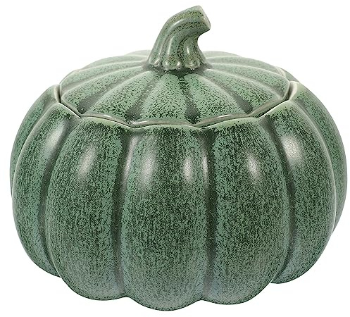 Luxshiny Glass Containers Copa Calabaza Plato Calabaza Cerámica Contenedor Galletas Dulces Sopera Olla para Sopa Vasitos Crema con Tapa Tarro Condimentos Calabaza Otoño Olla Sopa Calabazas