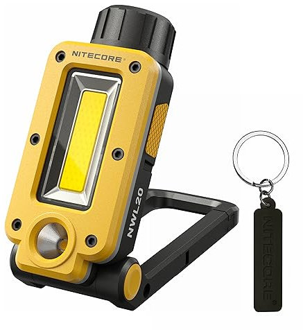 NITECORE NWL20 - Luz de trabajo multifuncional de 600 lúmenes, triple salida, recargable por USB-C, batería integrada de 5000 mAh con etiqueta NITECORE