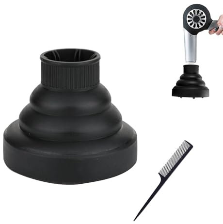 Diffuseur Cheveux,Diffuseur de Cheveux Universel,Accessoire de Diffuseur de Cheveux Réglable,Diffuseur de Cheveux Universel Pliable,Diffuseur de Cheveux Réglable, Cheveux Adaptable pour Sèche,Noir