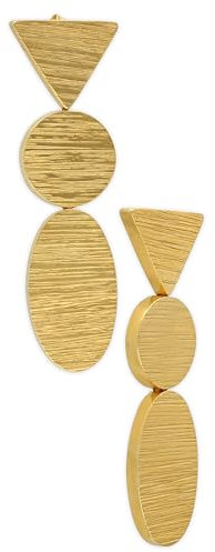 Lange Statement Ohrhänger Ohrringe aus 925 Sterlingsilber - 24K Vergoldet Geometrische Formen - Nickelfrei & Hypoallergen - Handmade by Emmanuela