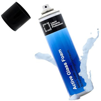 Liquid Elements – 400ml Active Glass Foam Glas- und Scheibenreinigungsschaum – Auto Glasreiniger gegen Insekten, Schlieren & Straßenschmutz – schonend zu Lack, Gummi & Kunststoff – Made in Germany