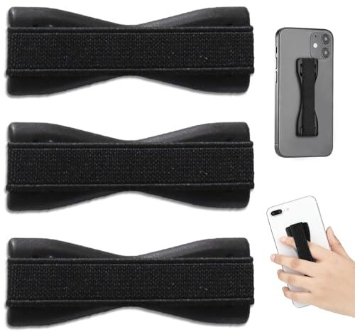 3 Pcs Smartphone Fingerhalter, Fingerhalterung, Selfie Handyhalter, Smartphonehalter, Handy Halter Griff Halterung Einhandbedienung Schwarz