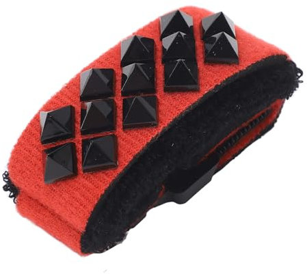 Correa Amortiguadora de Cuerdas de Guitarra, Silenciador de Diapasn de Guitarra Duradero con Remaches Cuadrados, Accesorio para Instrumentos de Cuerda (Rojo Corto 7x0.9x1.2in