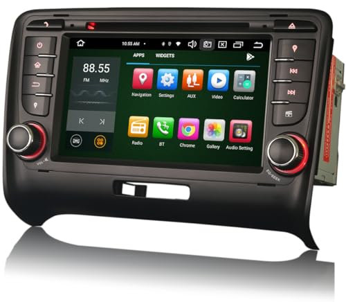 erisin 8-Core 4+64GB Android 12 Autoradio Navi für Audi TT MK2 Unterstützung GPS Sat NAV Carplay Android Auto DSP Bluetooth WiFi Dab+DVR DVD TPMS.
