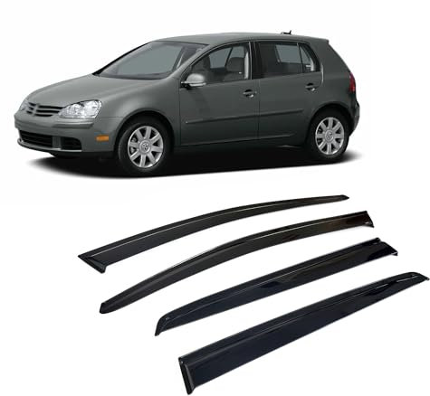 CarJoy Wind Deflectors Air Deflectors Rain Deflectors Side Window Deflectors Compatible with VW Golf Rabbit MK 5 2003-2013 Car Window Rain Protection Stick-on Deflectors Pack of 4