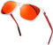 KANASTAL Lunettes de Soleil Homme Polarisées Mode Lunette de Soleil Femme Orange Monture Transparente Rouge AL-MG Rectangulair UV400