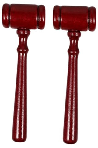 ibasenice 2 martillos de caoba juez de subasta, martillo, juez, peluca, serpentina, fiesta, regalo de cumpleaños, herramienta de madera, accesorio para martillo, martillo de juez, preferencia de