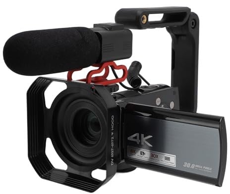 4K Video Camera Camcorder, HX-AE20 Ultra HD Digital Video Camera with 270° Rotating 3.5'' IPS Touch Screen & 30X Zoom, Vlogging Camcorder with Mic Remote Control and Battery