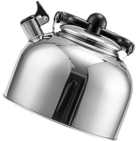 ULTECHNOVO Pfeifkessel Herdkessel Aus Edelstahl Teekessel Mit Pfeifton Fassungsvermögen Für Induktion Und Herd Leicht Zu Reinigen Sicherer Griff Für Küche