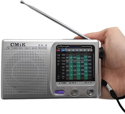 Raypow Radio de Portátil, 9 Bandas Radios de Transistor FM/Am/SW1~SW7 Bolsillo Portátil Funciona con 2 Pilas AA, Radio de Pequeña de Bolsillo Viaje FM,Altavoz Fuerte,Uso en Interiores, Exteriores.