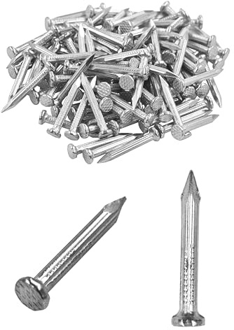 OMOTOOL Assortiment de 120 clous en acier galvanisé pour accrocher des photos et du travail du bois, convient pour cloison sèche et pin (25 mm)