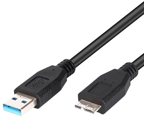 1 Pcs USB 3.0 A to Micro B External Hard Drive Data Cable, USB to Micro USB Cable, Micro USB 3 Cable/USB External Hard Drive Cable for External Hard Drives, Seagate Expansion, Toshiba Canvio (Black)