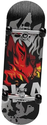 Pegciuho Fingerboard – Sammlerstück, Originelles Geburtstagsgeschenk, Mini Skateboard Zur Förderung Der Feinmotorik bei Jugendlichen Und Erwachsenen, Schwarze Flamme