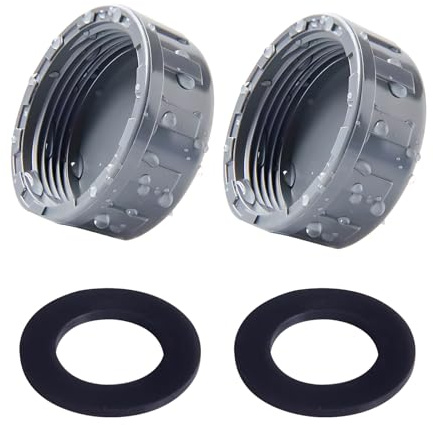 2 PCS 32mm Pipe Blanking Cap with Rubber Seals, Durable Waste Pipe Cap for Washing Machine and Sink Drain, Leak-Proof Plumbing Fittings for Indoor and Outdoor Use (Grey)