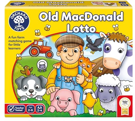 Orchard Toys Old Macdonald Lotto, A Farm Themed Memory Game, for Children Age 2-6, Perfect First Game, Party Gift, Educational Toy