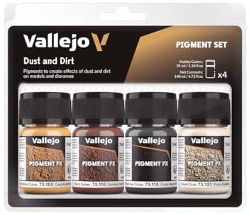 Vallejo 073190 Pigment-Set Staub und Schmutz, Gelb