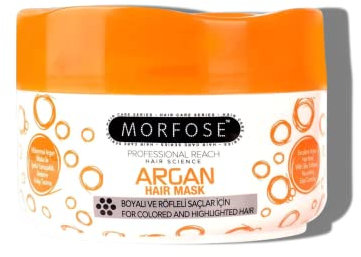 Morfose Argan Haarmaske 500ml – Haarpflege mit Arganöl – Für gefärbtes & gesträhntes Haar – Seidige Geschmeidigkeit, Glanz & leichte Kämmbarkeit