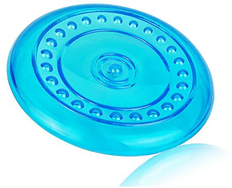 VetMedia Hunde-Frisbee I Frisbee für mittlere & große Hunde I Interaktives Hunde-Spielzeug zum Werfen I Hundefrisbee bissfest & schwimmt (blau)