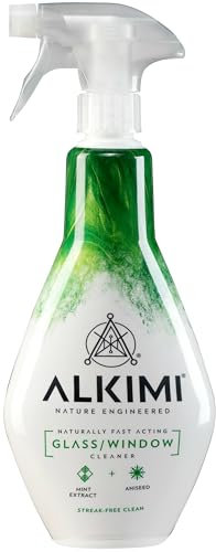 ALKIMI Glass Cleaner Spray, 500ml – Nature-Engineered Glass and Window Cleaner Spray with Antibacterial, Antifungal, and Antiseptic Properties – Powerful Natural Mirror and Shower Glass Cleaning Spray