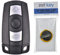Remplacement Radio télécommande Car Key Boîtier avec 3 Boutons + Urgence clé de Batterie Rechargeable Blank Compatible avec BMW B6 E60 E90 E53 E87 E88 E81 E63 E61 E91 E93 E70