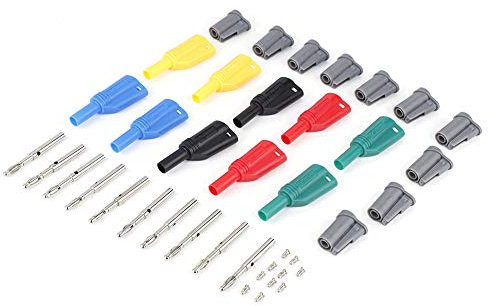 10 Sets Banana Plug Connectors P3005 Banana Plugs Stackable Connectors Welding/Assembled Screw Fixing, 4mm Banana Connector Adapter Multimeter Test Leads Probes