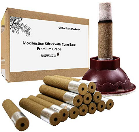 Old Moxa Rollen für Moxibustion – 5 Jahre hochreine Moxa-Sticks Rollen mit Kegelbasis für Seniors, Yellow