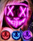AnanBros Halloween Effrayant LED Masque Visage, La Masque Lumineux 3 Modes d'éclairage Pour les Carnavals, les Bals Masqués et les Soirées Costumées de Cosplay - Rose
