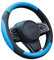 ZATOOTO Lenkradbezug Auto, Lenkradbezug Leder, 37-38cm, Anti Rutsch, Universal, Blau