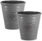 Country Style Gloss Plastic Planter - Grey, Set of 2-23cm (H) x 23cm (Dia) - Suitable for Indoor or Outdoor Use.