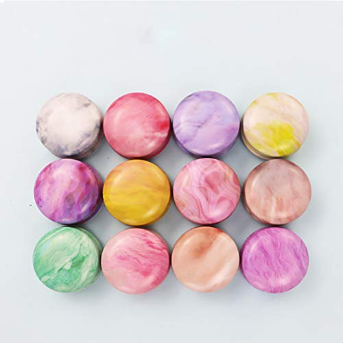 FineInno 12PCS Blechdose Klein Candle Making Blechdosen mit Deckel Küche Aufbewahrungsdosen Rund Vorratsdose Metall Flach Doschen Metalldose (Macaron)